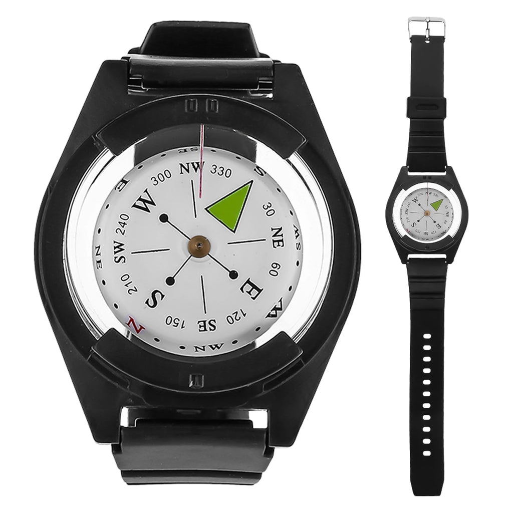 Mini Compass Wrist Compass Watchband Compass Outdoor Mini Lightweight Wristwatch ABS  Rubber Watchband Tool Accessory