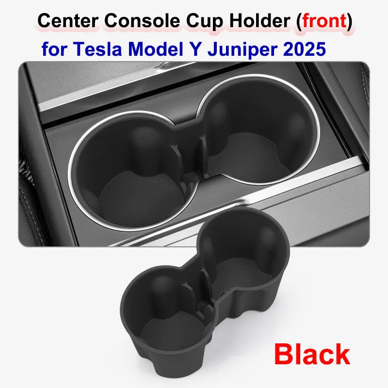 for New Tesla Model Y Juniper 2025 Interior Accessories Center Console Cup Holder Glasses Tray Armrest Box Protect Cover MY 2026