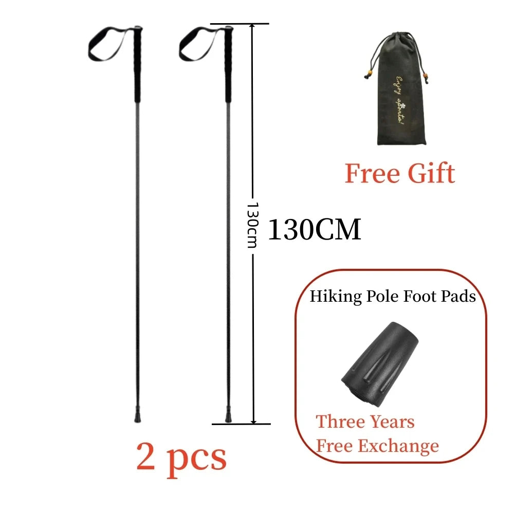 110g Ultra Light Weight Hiking Sticks Retractable Trekking Poles Folding Carbon Fiber Hiking Poles Walking Sticks Trekking Stick