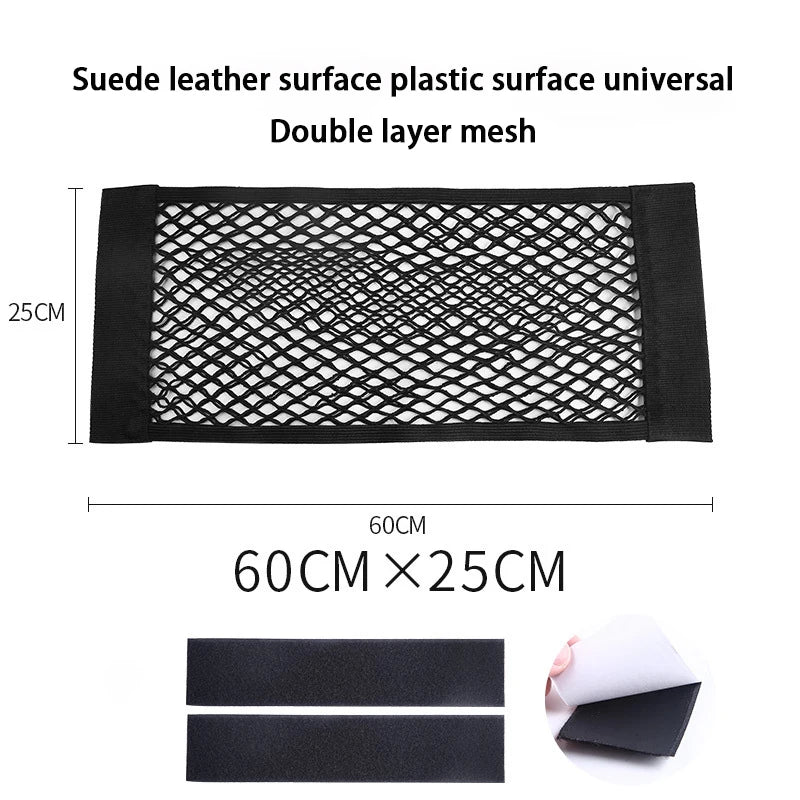 Car Trunk Storage Net Pocket Velcro Car Trunk Supplies Storage Net Car Storage Bag Fixation Artifact