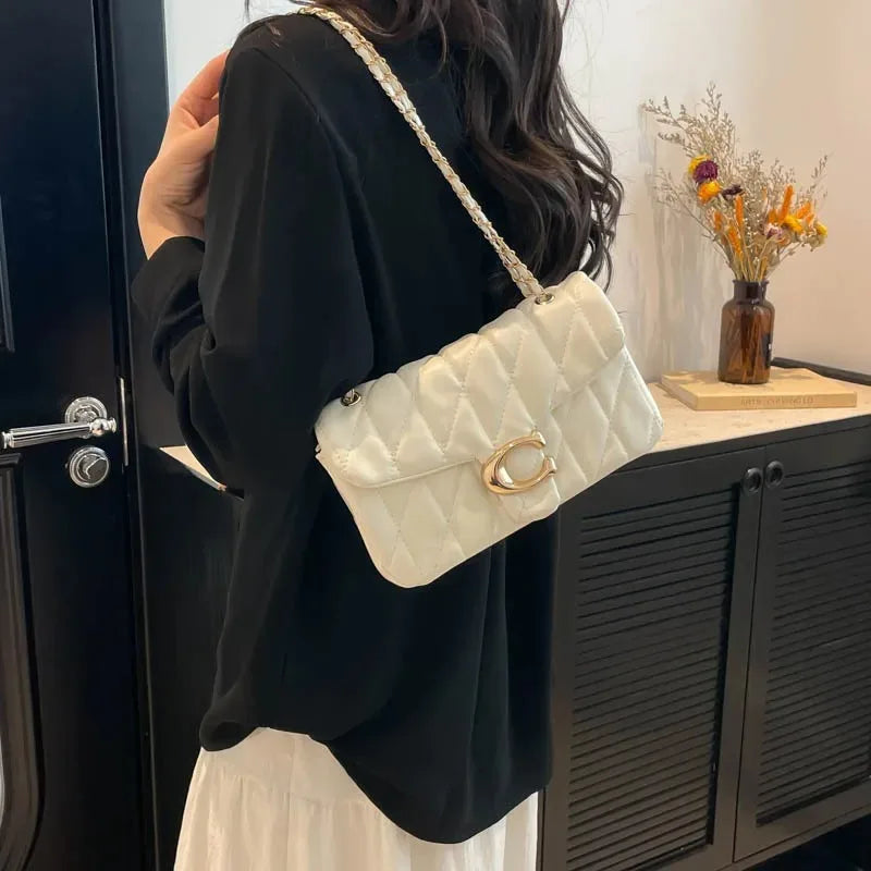 2026Small Fragrant Wind Bag Handbag Rhombic Chain Bag 2026 New One-shoulder Messenger Bag Joker High Sense Small Square Bag Tide