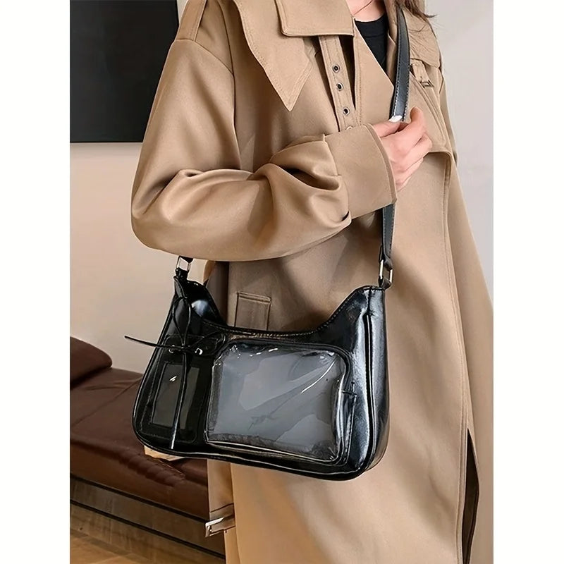 Japanese Knot Simple Fashion Single Shoulder Crossbody Bag for Women Anime Commute Daily Transparent Pain-Free Bag