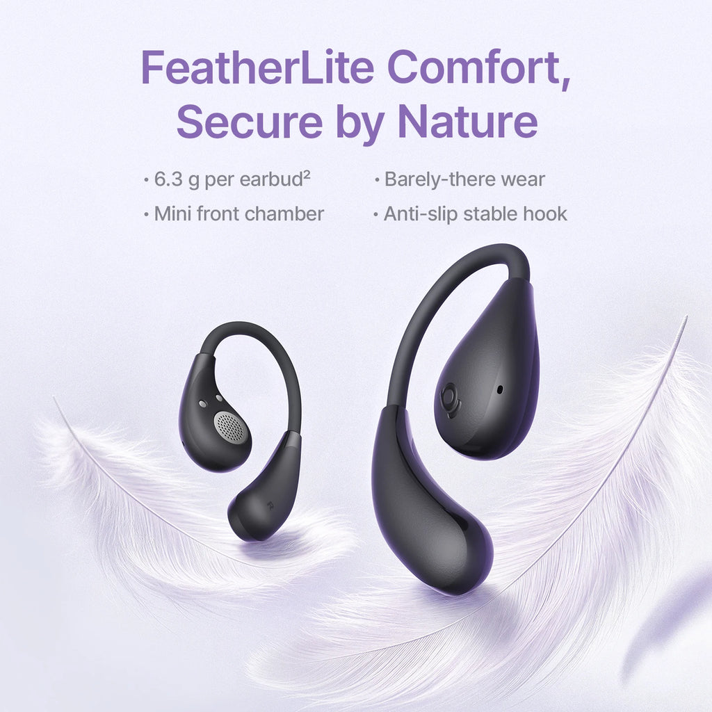Baseus BF1 Lite Open-Ear Sport Wireless Earphones Bluetooth 5.4 EarHooks Big Bass Sport Earbuds 60Hrs Playtime