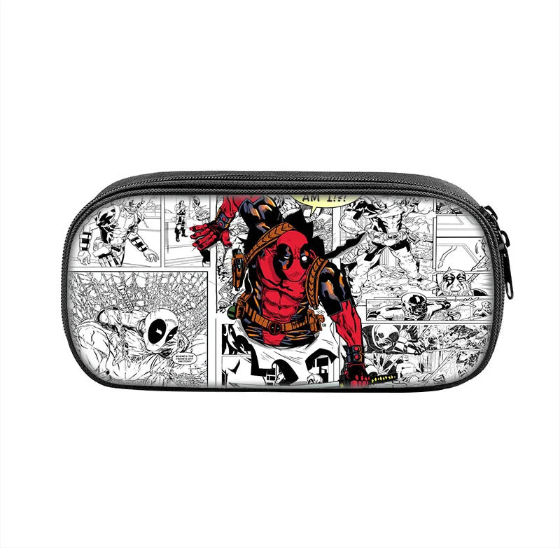 Popular Movies Deadpool Pencil Cases Fun Cartoon Anime Pen Box Bag for Student Big Capacity School Supplies Zipper Pencilcases