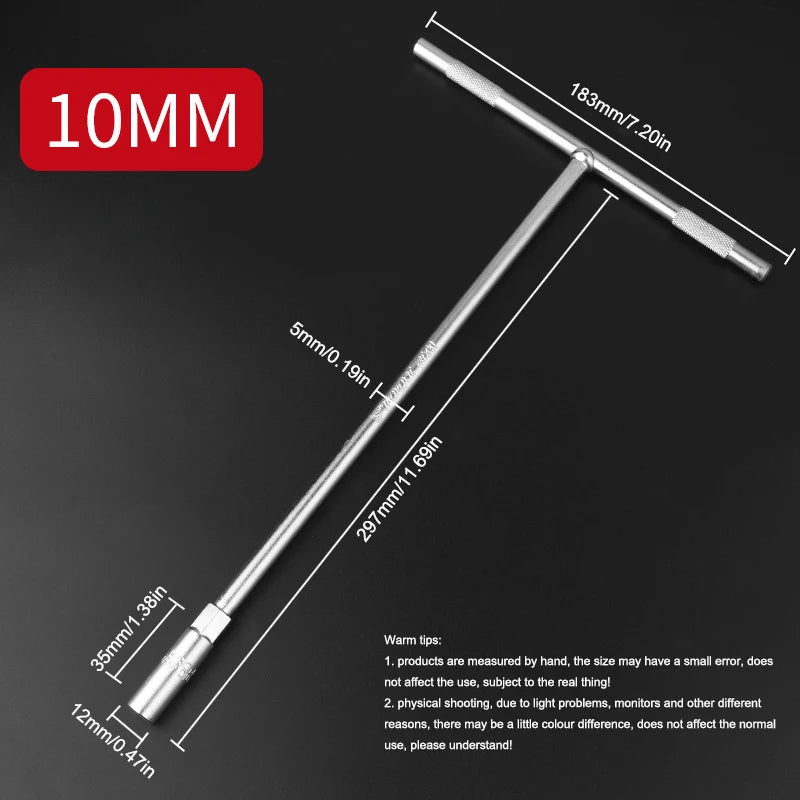 6-19 mm T-Style Socket Wrench Hexagon Nut Key Extended Hex Screwdrivers Automotive Tires Machinery Workshop Repair Hand Tools