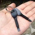 2Pcs Mini Keychain Screwdriver Set Cross Flat Head Stainless Steel Carabiner EDC Multi-tool Camping Tool