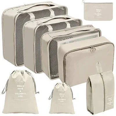 8Pcs/Set Travel Organizer Storage Bags Suitcase Packing Cubes Cases Travel accessories Wardrobe Luggage Clothes Shoe Pouch