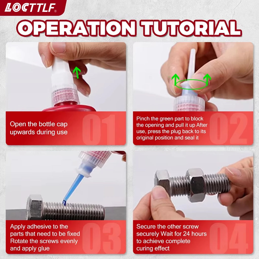 243 Blue Anaerobic Adhesive Medium Strength Threadlockers For All Metal Threaded Components Removable Waterproof 50ML