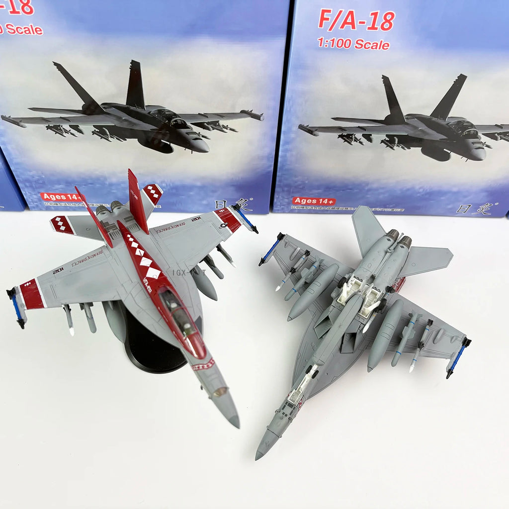 Diecast 1/100 US Military Model F/A-18F Fighter Sidewinder Squadron F18 Alloy Airplane Static Finished Model For Collection
