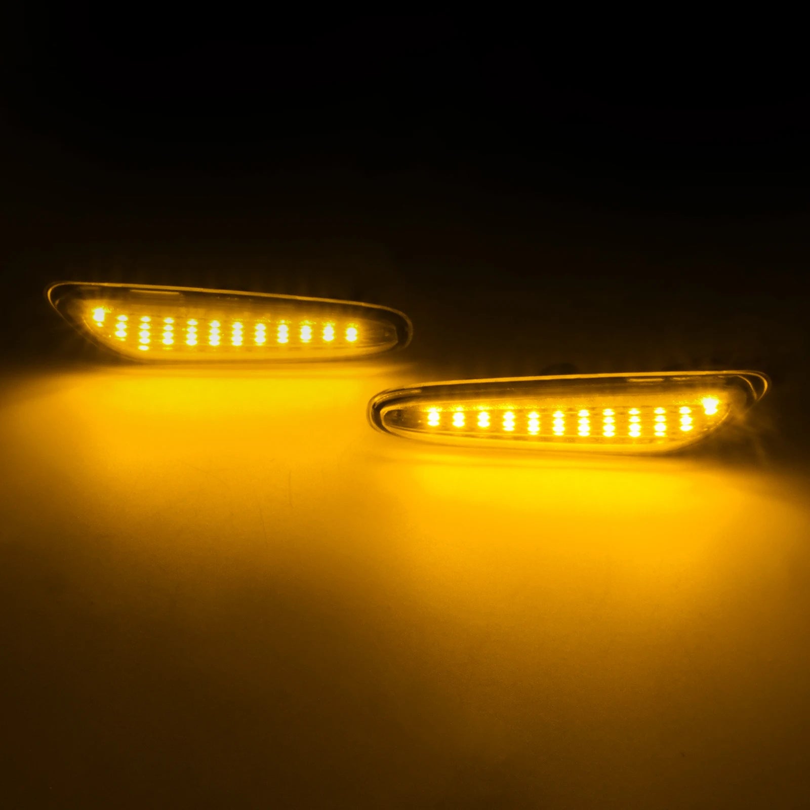 2X Clear Lens Amber LED Side Indicator Turn Signal Repeater Light Lamp For BMW 3 Series E90 E91 E81 E82 E87 E88 Not M-Sport