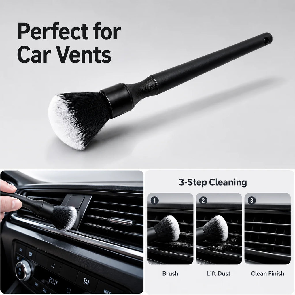 Car Cleaning Brush Soft Bristle Interior Detail Tool Ultra Soft Dashboard Duster For Vents Trim Motorcycle SUV Auto Care
