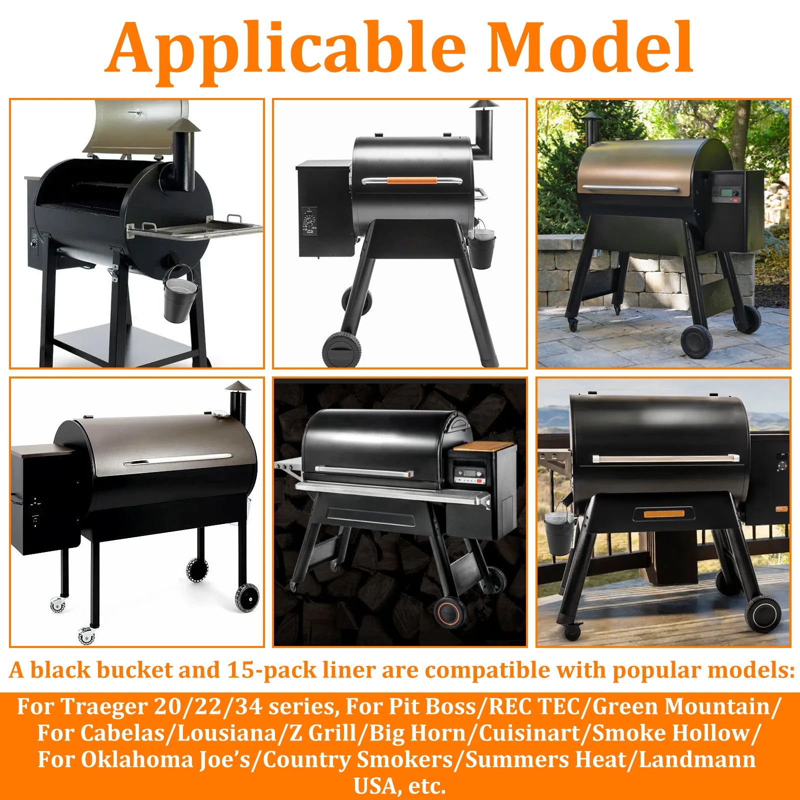 Smoker Grease Bucket Fit for Traeger Large Capacity Steel Grills Drip Bucket Grease Bucket with Lid For BBQ & Picnic Accessories