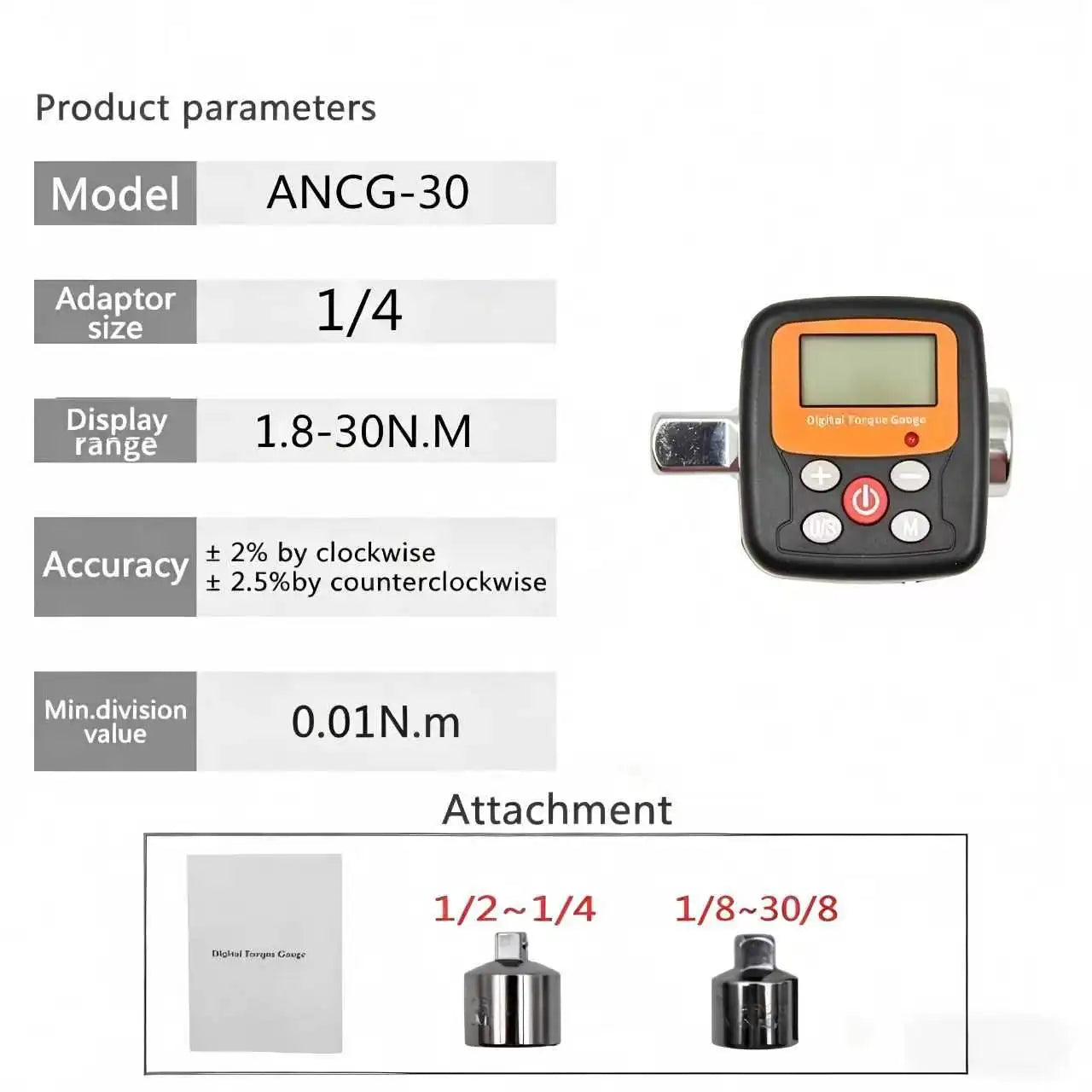 1/4'' 3/8'' 1/2 Company Direct Torque Wrench Tester Torque Adapter Digital Torque Meter Adapters For Head Bike Car Repair Tools