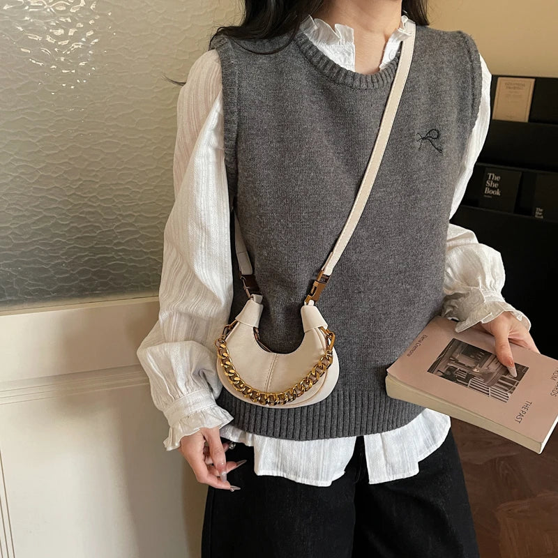Vsper Exquisite Round Mini Top-handle Bags With Golden Chain Luxury Designer Handbags Small Shoulder Cross Body Coin Purses 2026
