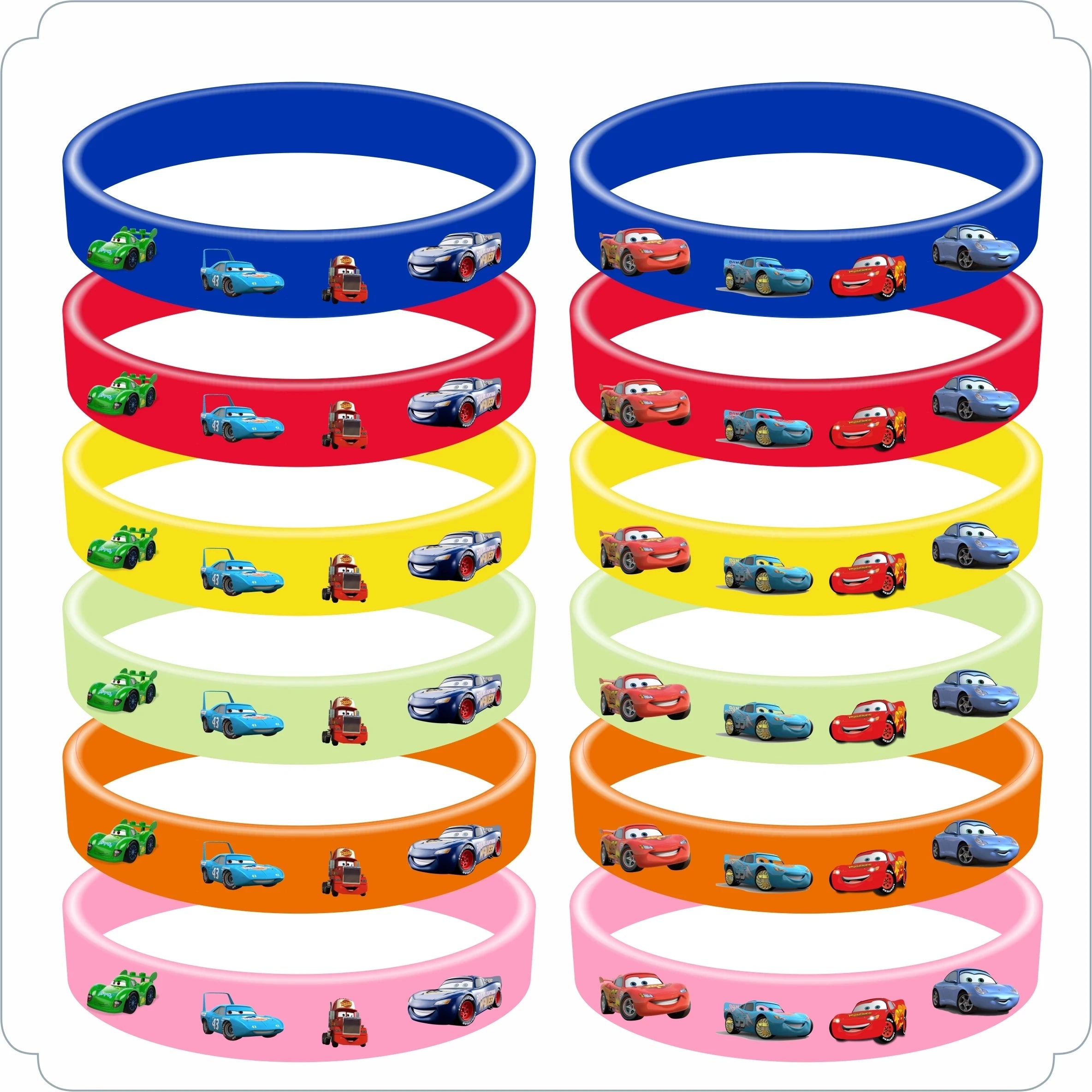 Race Car Party Favor Braclet Stamp Keychain Popcorn Box Party Decoration Cupcake Dessert Tower Kids Birthday Celebrations Favor