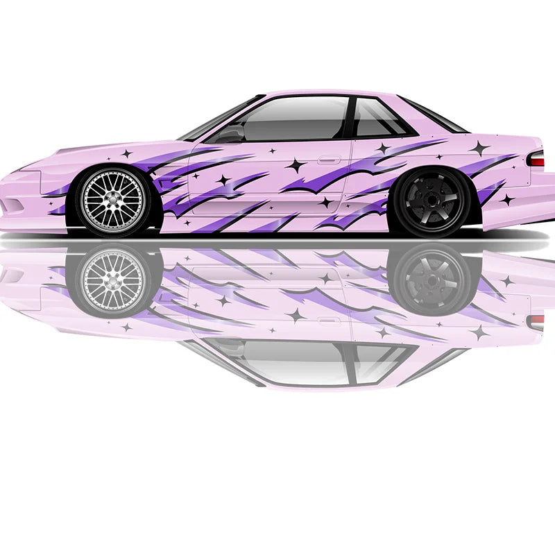 flame Car stickers modified racing car SUV accessories packaging decals PVC custom side graphic stickers decals