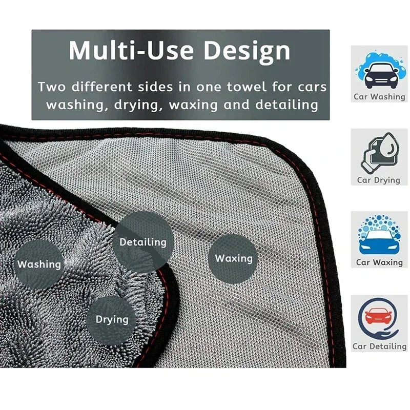 New Microfiber Twist Car Wash Towel Professional Car Cleaning Drying Cloth Towels for Cars Washing Polishing Waxing Detailing