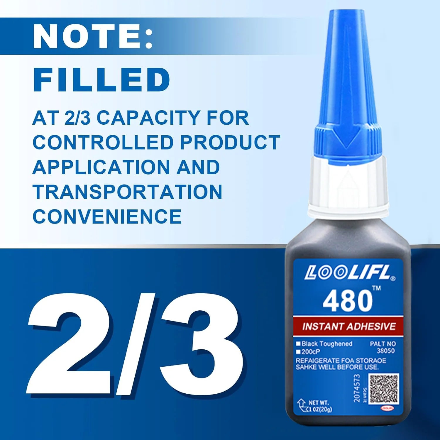 LOOLIFL 480 Upgrade Kit Black Super Glue Cyanoacrylate Adhesive Fast Plastic Wood Metal Tires Rubber Shoes Strong Repair Glue