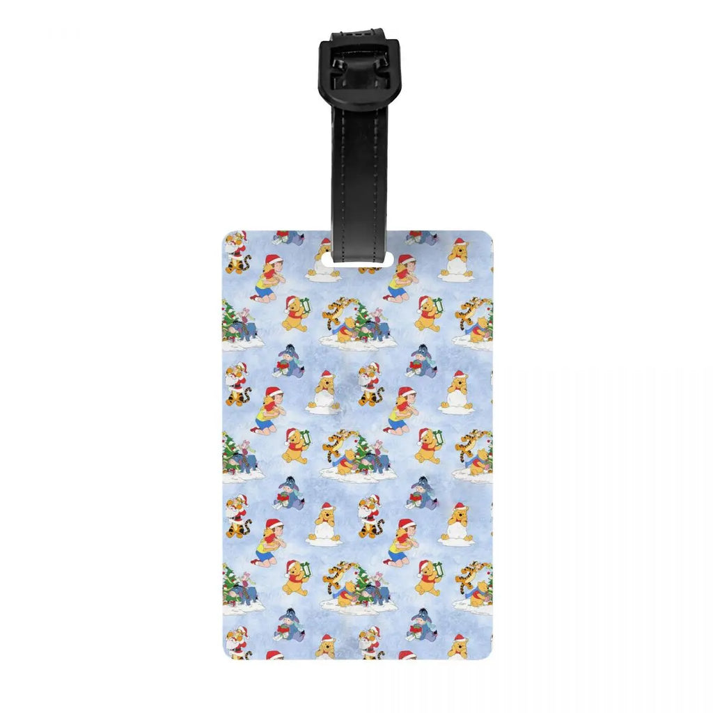 Custom My Friends Cartoon T-Tigger Pooh Luggage Tag Privacy Protection Baggage Tags Travel Bag Labels Suitcase