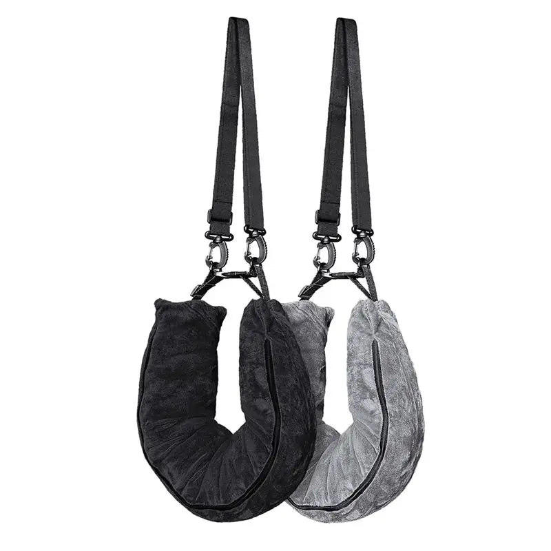 ABFU-2Pack Stuffable Travel Pillow For Extra Luggage, Velvet Travel Neck Pillow With Adjustable Neck Size, Fits About Travel