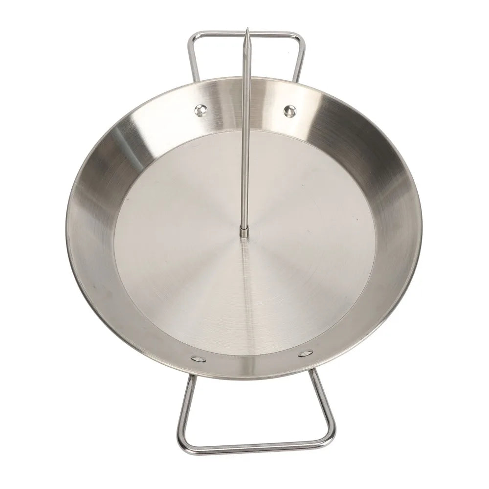 Stainless Steel Vertical Skewer Set Silver Round Pan Shawarma Spit Stand Detachable Spikes Polished Finish Al Pastor Skewer