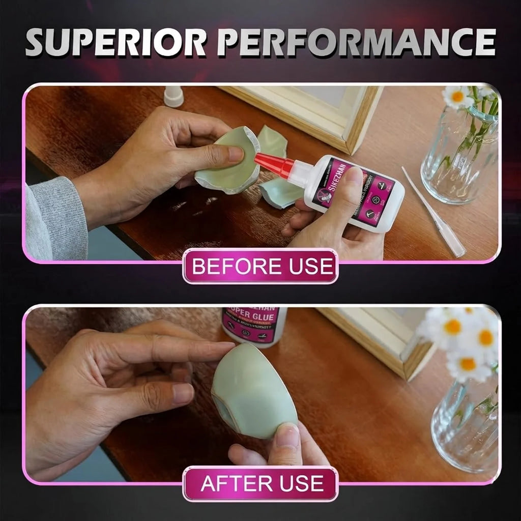 SIKEZHAN Super Glue Medium Thick CA Glue Cyanoacrylate Adhesive Wood Plastic Ceramic Metal 3D Printing PLA Repair Clear Bond
