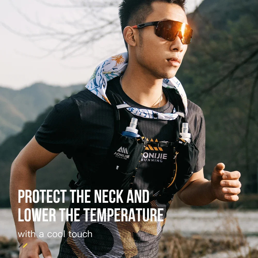 AONIJIE E4427 Upgraded Version Sports Ice Towel Neck Protection Sunscreen Triangle Scarf Sweat Absorption Breathable for Running