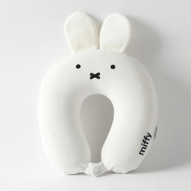 Cute Hot Anime Miffy Rabbit Ears Cartoon Memory Cotton Neck Pillow Four Hump Neck Pillow Comfort U-pillow Travel Car Plane Miffy