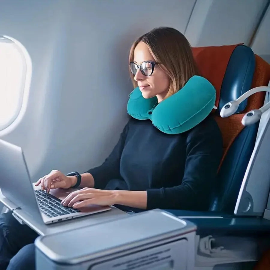 2025 New Inflatable Pillow Travel Portable Neck Protection Pillow Press Inflatable U-shaped Pillow Travel Storage Neck Pillow