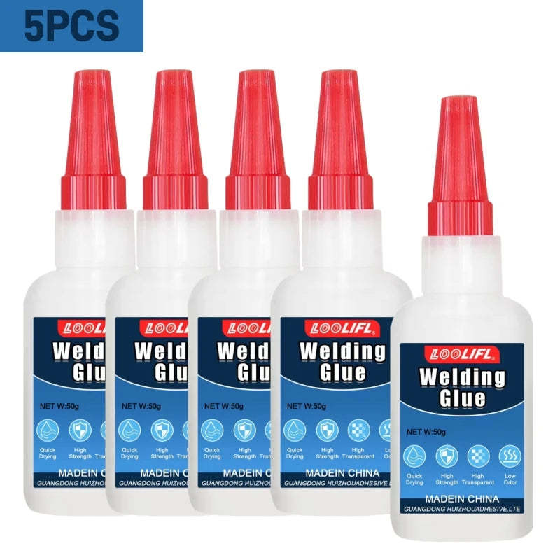 LOOLIFL 50g Flexible Leather Adhesive Welding Glue - Low Odor Fast Dry Waterproof Multi-Material Fix for Sofa Car Seat Shoe