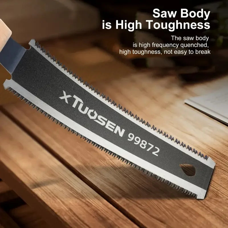12-inch Japanese Style Handsaw Single/Double Sided Tooth Wooden Handle Handsaw Flexible Flush Cut Saw Woodworking Cutting Tools