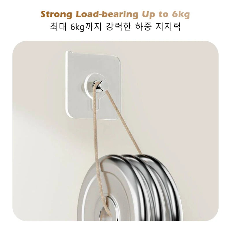 iLMH Transparent Self Adhesive Hook, Waterproof No Drill Picture Hanger, Strong Load Bearing Wall Sticker, for Bathroom Office