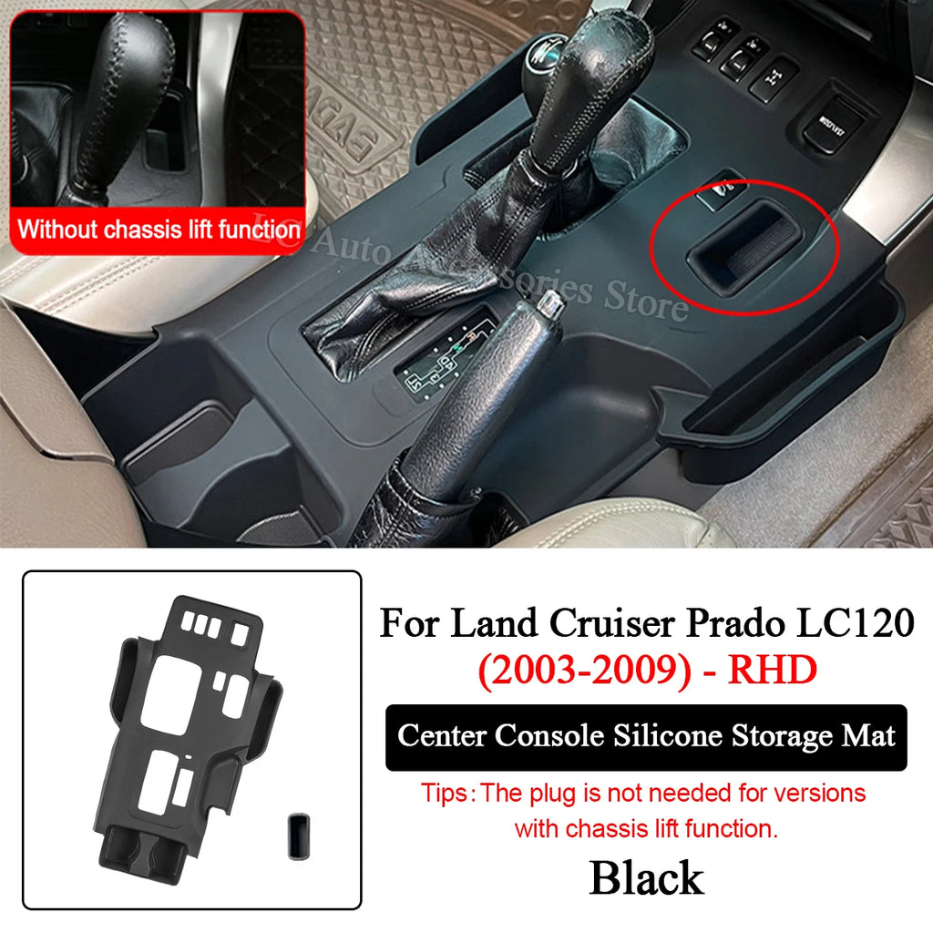 For 2003-2009 Prado LC120, Center Console Silicone Storage Mat, Expand Storage Space, Car Interior Modification Accessories