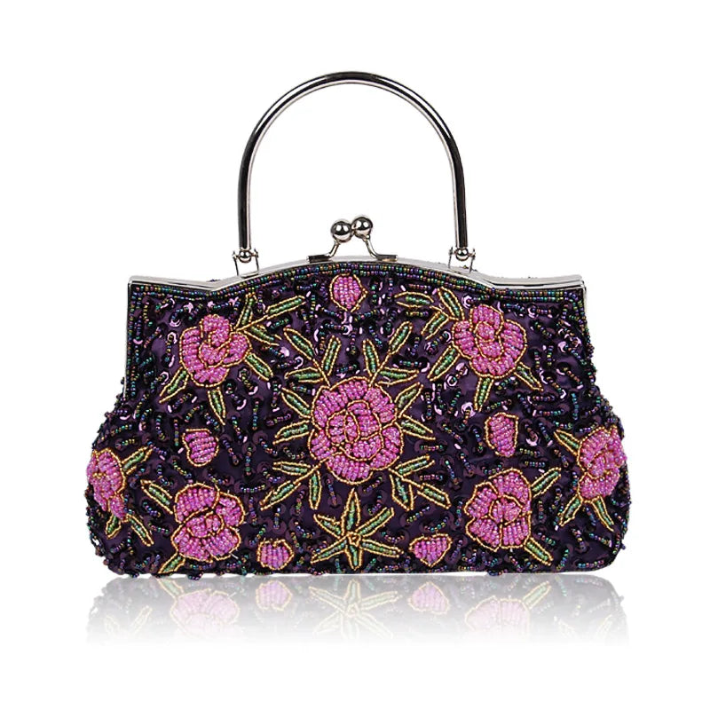 2023 New Women Retro Handbag Luxury Evening Clutch Bag Embroidered Design Ladies Wedding Evening Party Handbag Dinner Bag