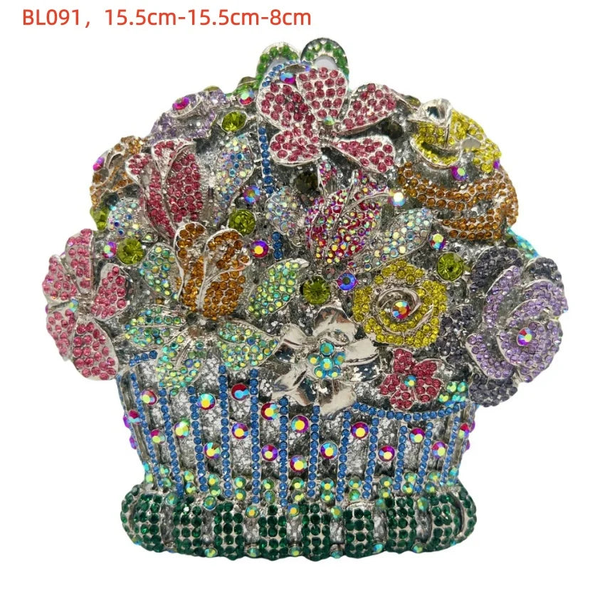 2026 Sparkly Diamond Dinner Bag Hollow Rhinestone Banquet Clutch Bag Women Evening Party Wedding Bridal Purse Rhinestone Handbag