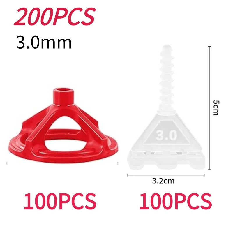 200 Pcs Tile Leveling System Baseplates and Reusable Caps Kit 1-3mm Tile Spacers Leveling System Construction Tool Parts Set