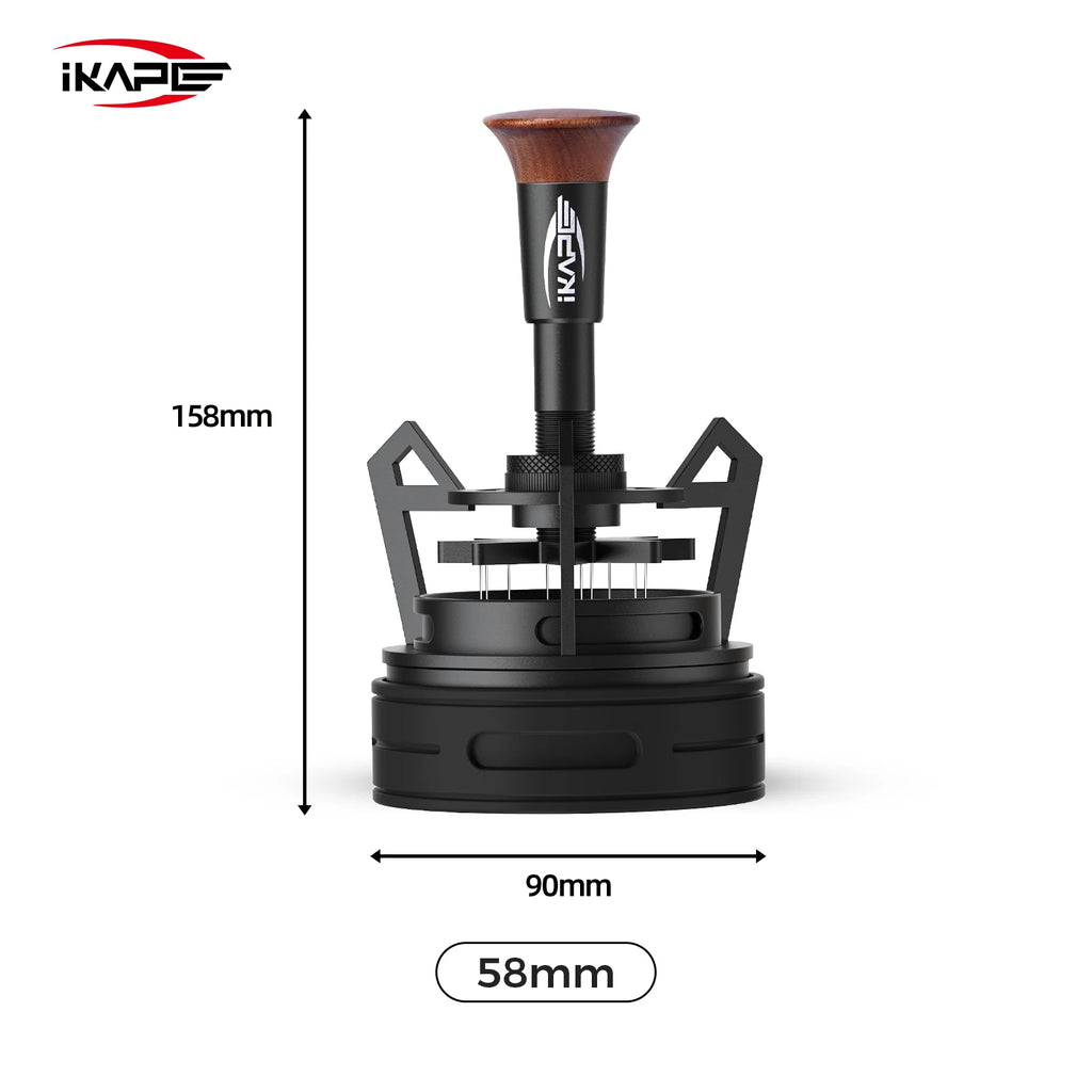 IKAPE V3 Espresso Rotary WDT, Espresso Stirrer Distribution Tool for Barista, 0.25MM 12 Needles Coffee Stirrer with Stand