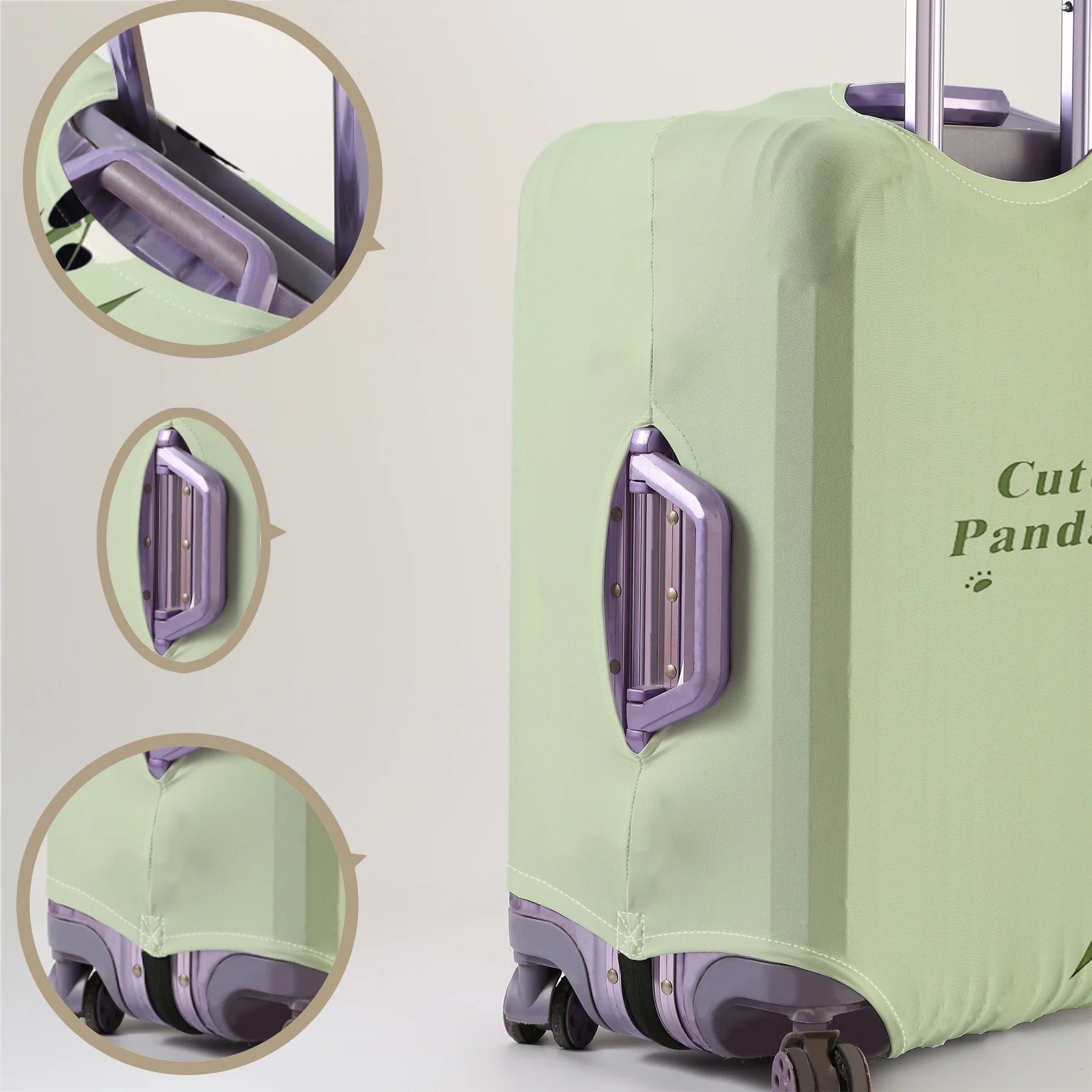 Panda pattern luggage protection cover, suitable for 18-32 inch luggage covers, luggage handle gloves, travel accessories