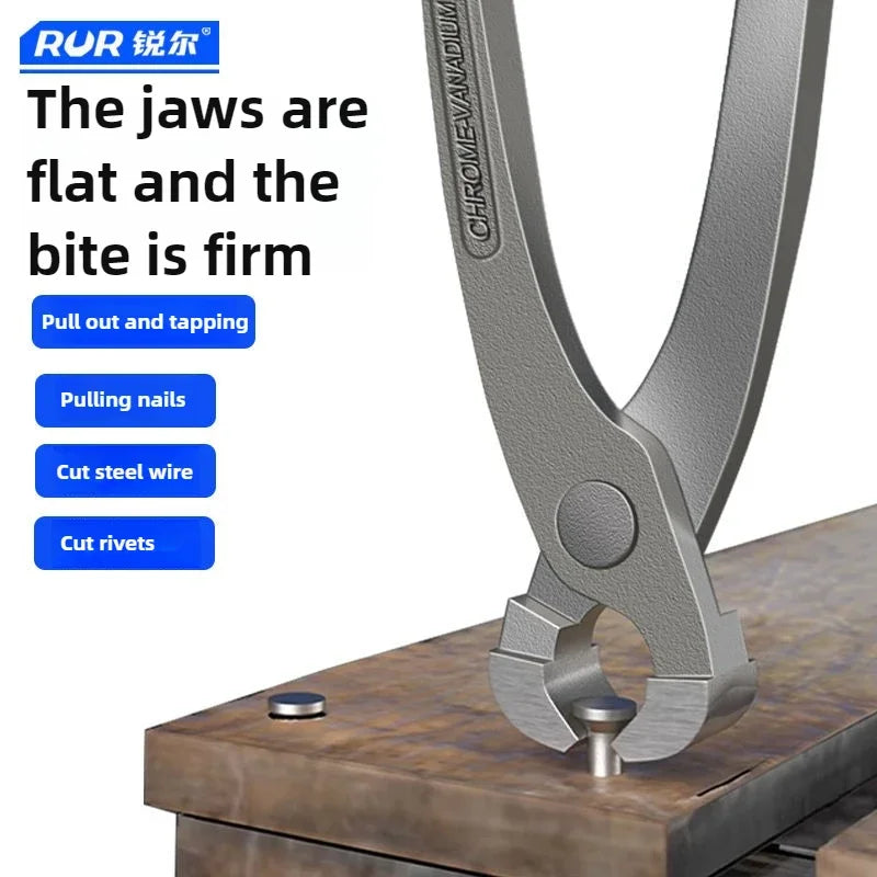 Tower Pincers Non-slip Grips Pliers Flat Mouth Cattle Horse Hoof Nippers Snips Puller Hand Tools Pulling Nails Cutting Wires