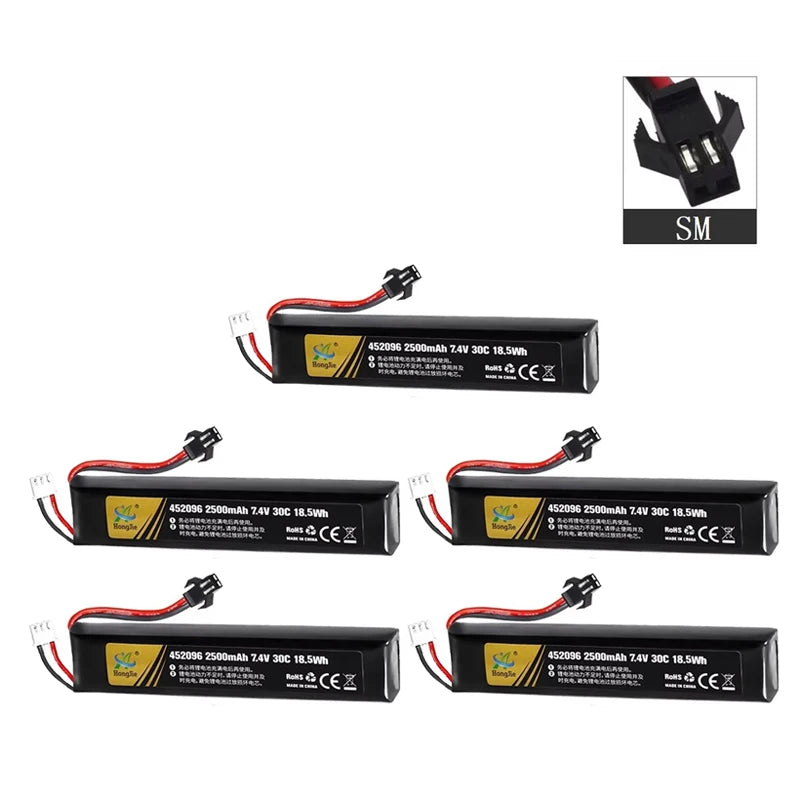 7.4V 2500mAh Lipo Battery Split Connection for Water Gun 2S 7.4V Battery for Mini Airsoft BB Air Pistol Electric Toys Guns Parts