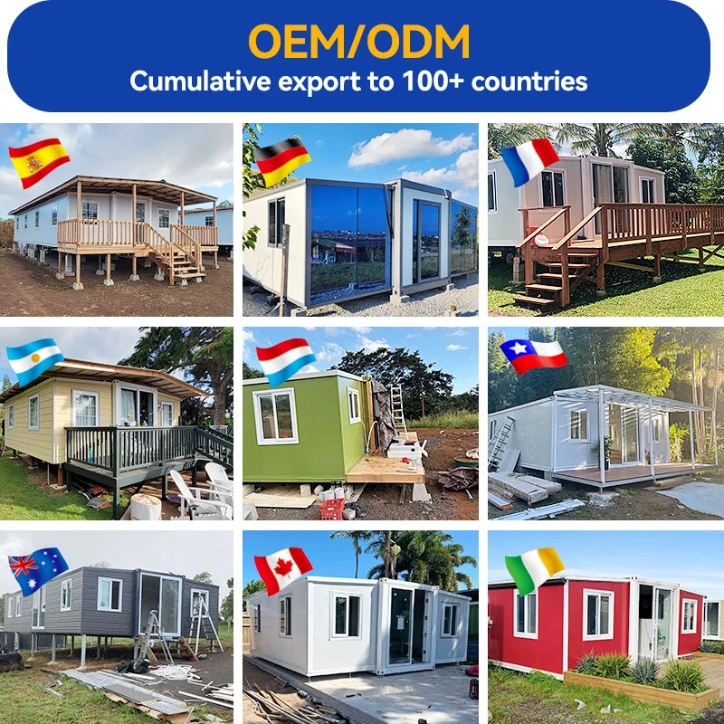 Polyester Cover Luxury Home Kit Low Cost 3 Bedroom Prefabhouses Foldable Prefab House With Rice Box French Polynesia