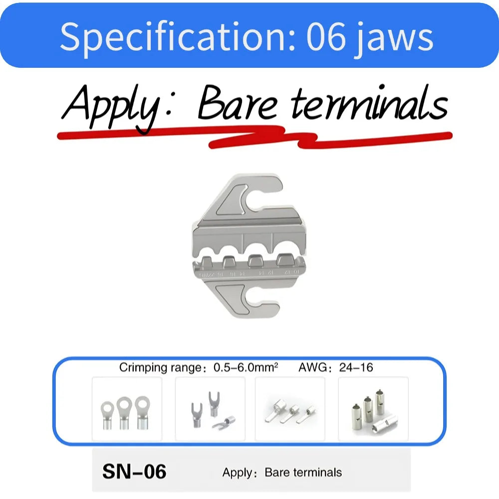4mm Jaws for 58B/2546B/03H/2549/02C/06/06WF/7.5 Inch SN Crimping Pliers Full Range Jaw Standard Jaw Accessories