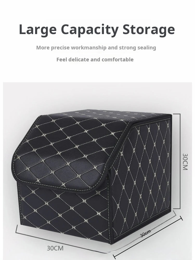 Car Trunk Storage Car Trunk Storage Box Leather Folding And Organizing Box Supplies And Gifts