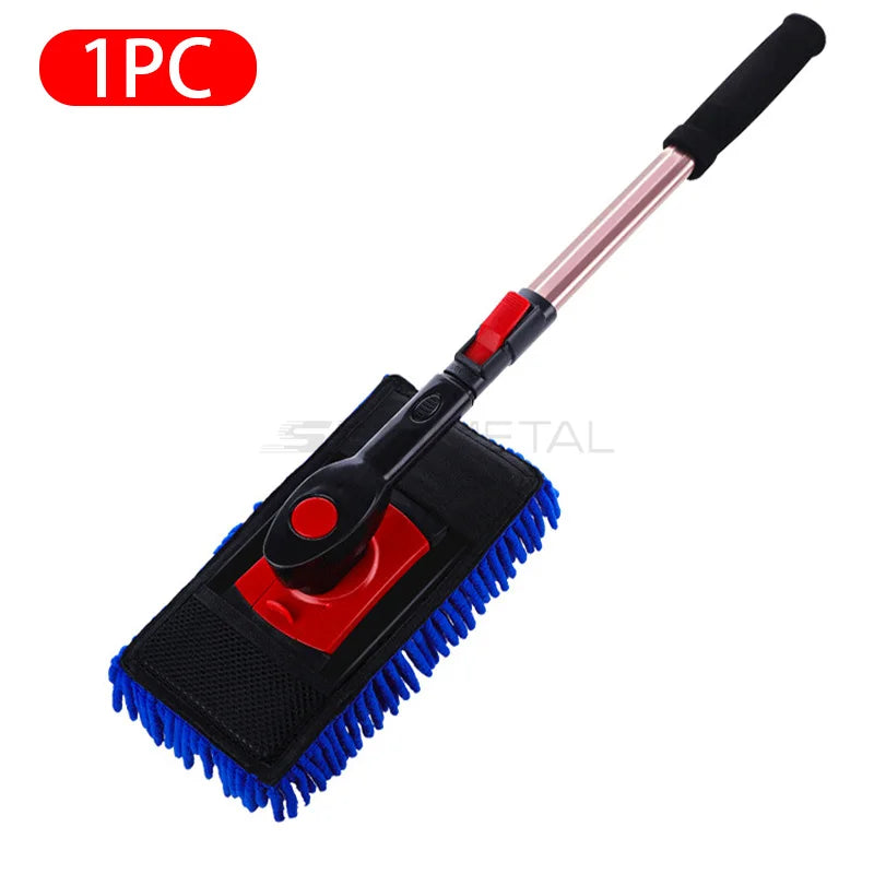 SEAMETAL Telescoping Car Wash Brush Mop Towel Kit Long Handle Chenille Mop Brusher Car Washing Dust Removal Cleaning Supplies