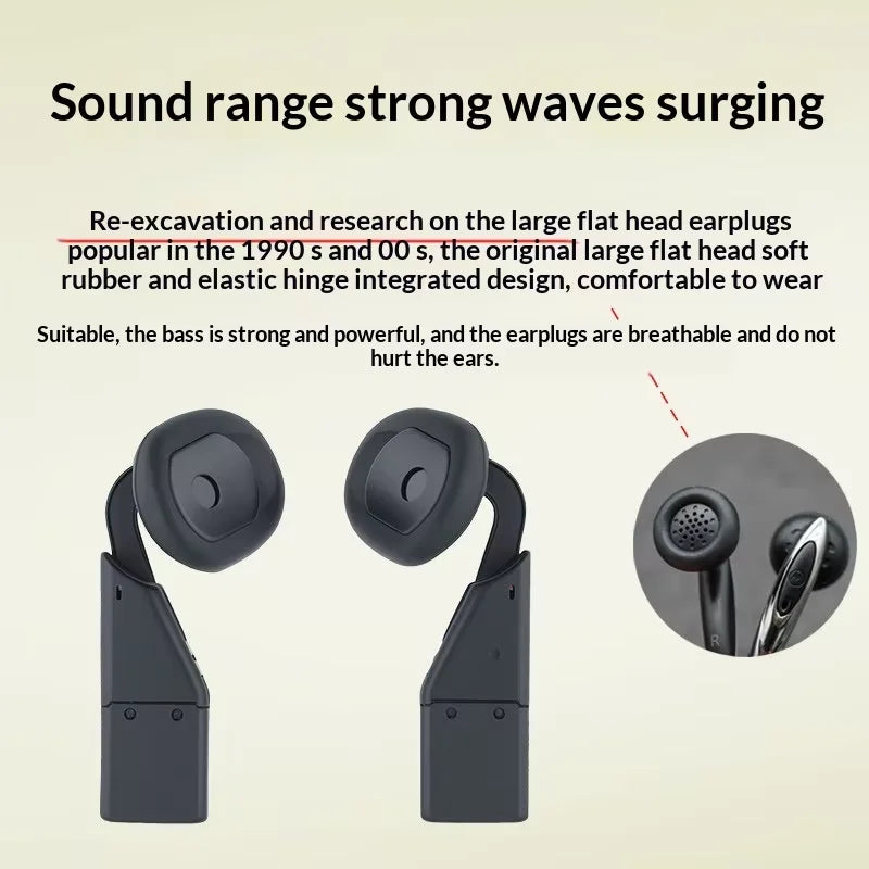 SIAX Fold Buds Foldable In-ear Earphones Ultra-Thin Bluetooth Paper-Thin Portable Headset 2in1 Clip-On Phone Case with Earphones