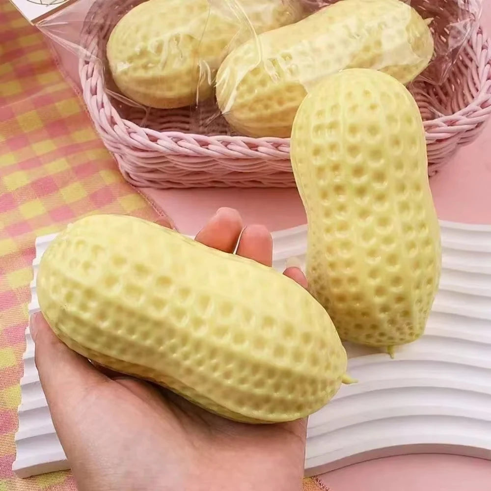 **Peanut Stress Ball Crunchy Squeeze Ball Squishy Toy Buttery-Soft Feel Fidget Toy ASMR Sensory Anti Stress Toys for Kids Adults