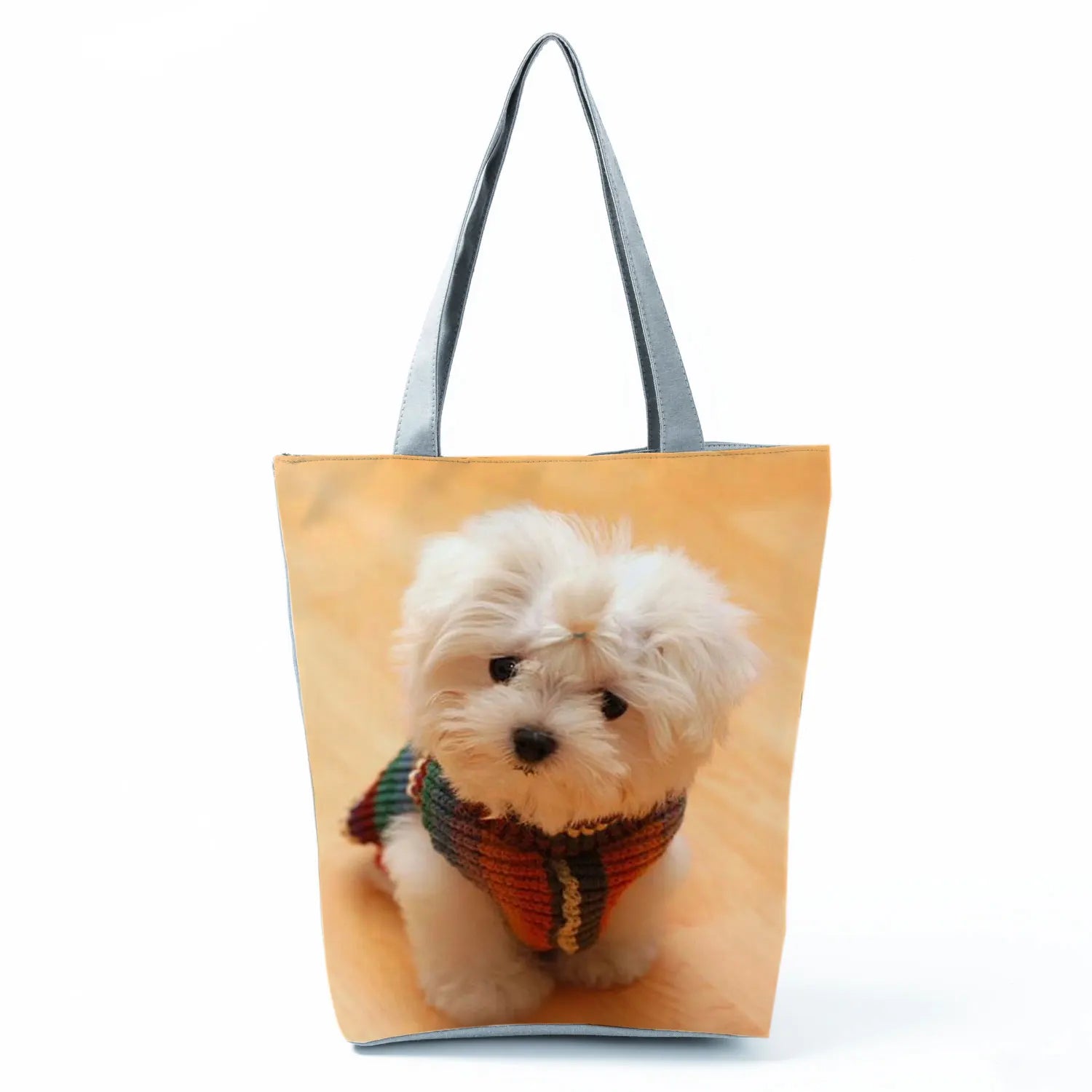 Cute Maltese Dogs Print Handbags Casual Women Shopping Bag Large Capacity Foldable Shoulder Bags Eco Reusable Travel Beach Totes