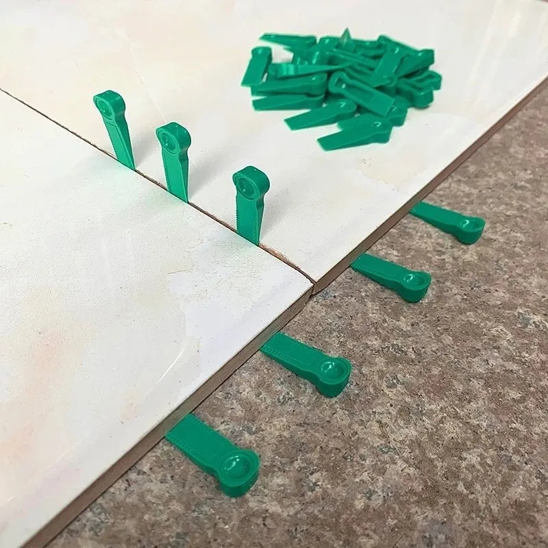 100Pcs Plastic Tile Spacers Reusable Positioning Clips Wall Flooring Tiling Tool Levels Wall Tiles Tile Adjustment Wedges Hand