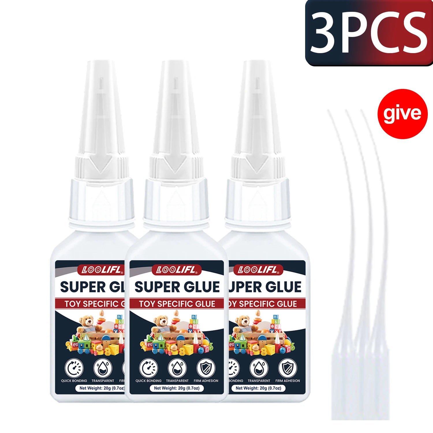 LOOLIFL Multi-Purpose Super Glue Cyanoacrylate Adhesive Instant Stronger All Bonding Glue for Resin Ceramic Metal Glass Plastic