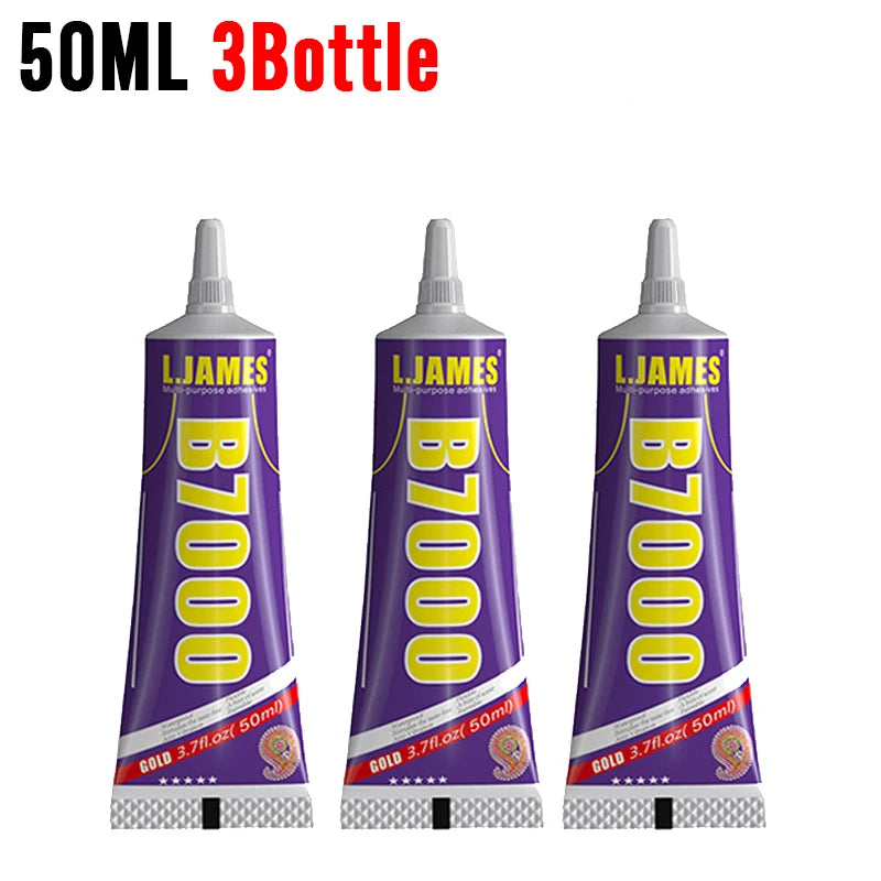 T7000 Black Soft Adhesive Universal Glue for Computer Cell Phone Touch Screen Repair Anti-Vibration Frame 15/50/110ML T-7000